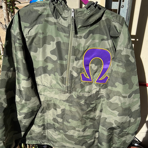 Camo Half-Zip Windbreaker